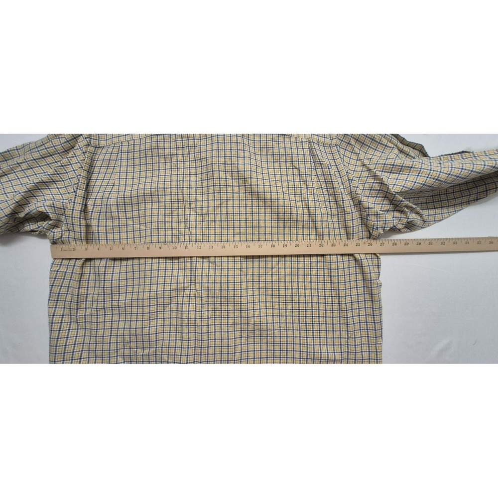 VTG Eddie Bauer AKA men's yellow plaid long sleever button up shirt XLT‎ Cotton - Picture 12 of 13